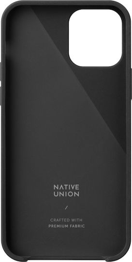 Native Union Clic Canvas Umschlag Rückseite Stoff Schwarz (iPhone 12 mini)