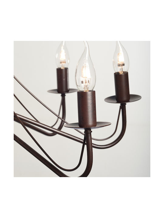 Aca Palmyra Chandelier Candlestick 8xE14 Brown DLA0018