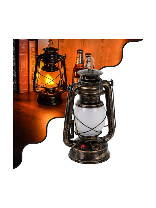GloboStar Flame Effect Decorative Lamp Lattern Bronze