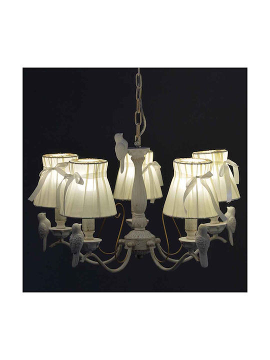 Aca Ekavi Chandelier Lampshade 5xE14 White 58cm EG166085PW