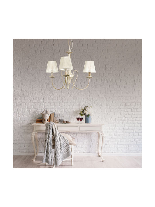 Inlight 5308-3 Chandelier Lampshade 3xE14 Beige 30cm with Beige Patina Caps 5308-3