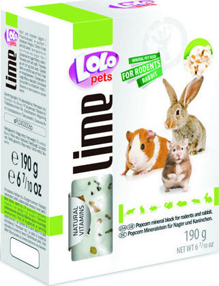 Lolo Pets Камък Храна за гризачи с Поп царевица Lime 40гр 1бр
