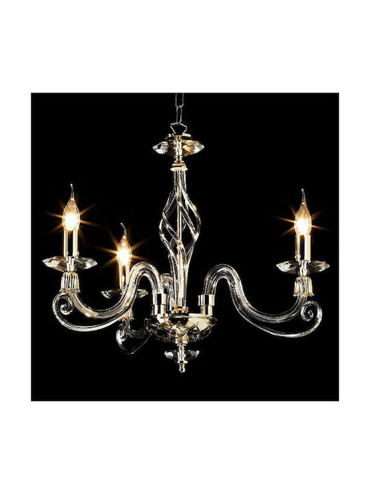 Ondaluce Πολυέλαιος 3xE14 Ø62cm με Κεράκια Χρυσός LP.1306/3