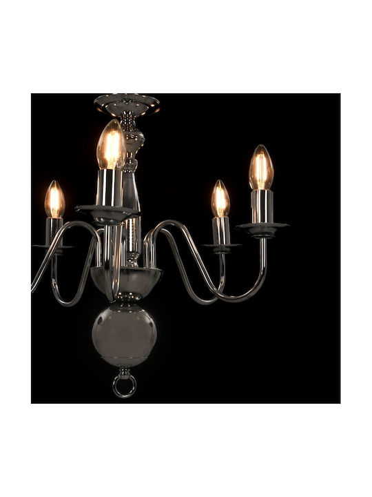 vidaXL Chandelier Candlestick 5xE14 Silver 281616