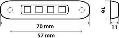 Lampa Φώτα Όγκου Φορτηγού 1бр 12 / 24V - Зелен L4149.3