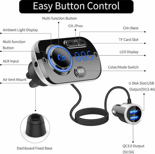 Factory FM Transmitter Αυτοκινήτου με Bluetooth