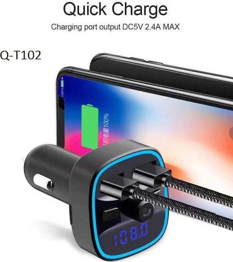 Andowl FM Transmitter Αυτοκινήτου Qt102 με AUX / USB