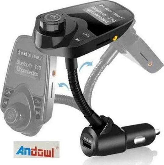 Andowl FM Transmitter Αυτοκινήτου Q-B73 με MicroSD / Bluetooth / AUX