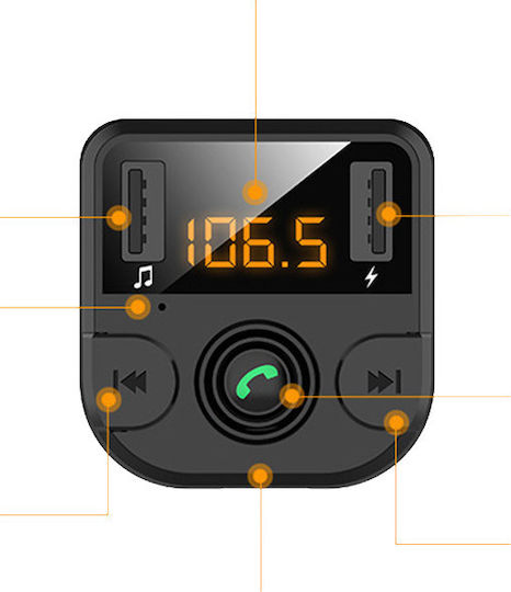 Lamtech FM предавател за кола 3-in-1 с Bluetooth / MicroSD / USB