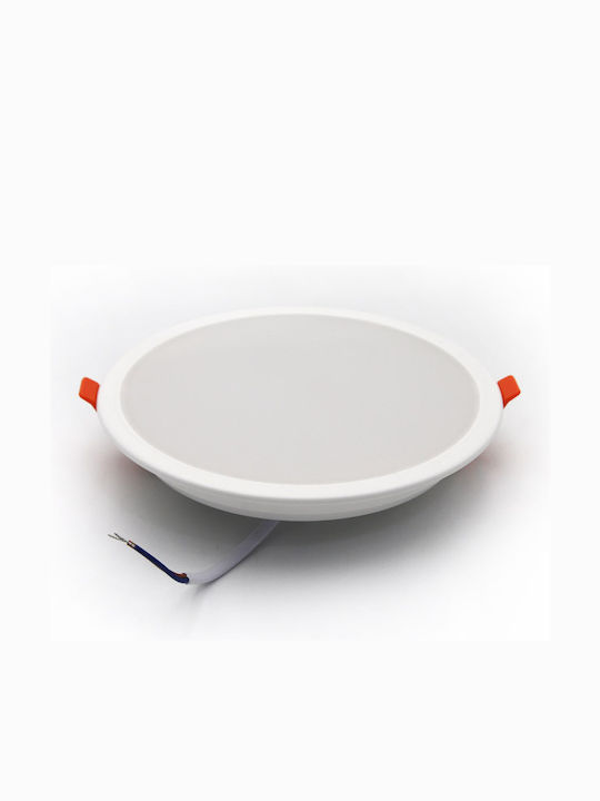 Adeleq Round Recessed LED Panel 20W with Natural White Light 4000K 16.8cm