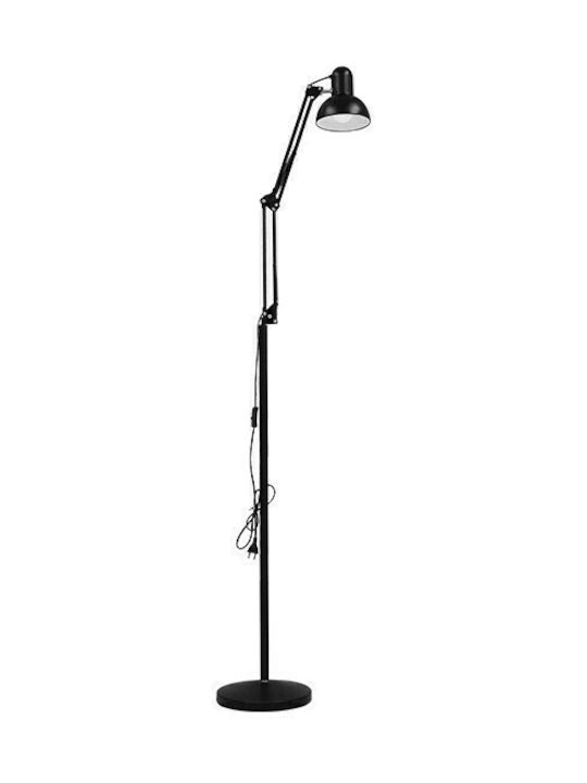 GloboStar Audrey Vintage Floor Lamp H190xW15cm. with Socket for Bulb E27 Black