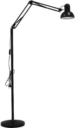 GloboStar Audrey Vintage Lampa de podea Î190xL15cm. cu Soclu pentru Bec E27 Negru