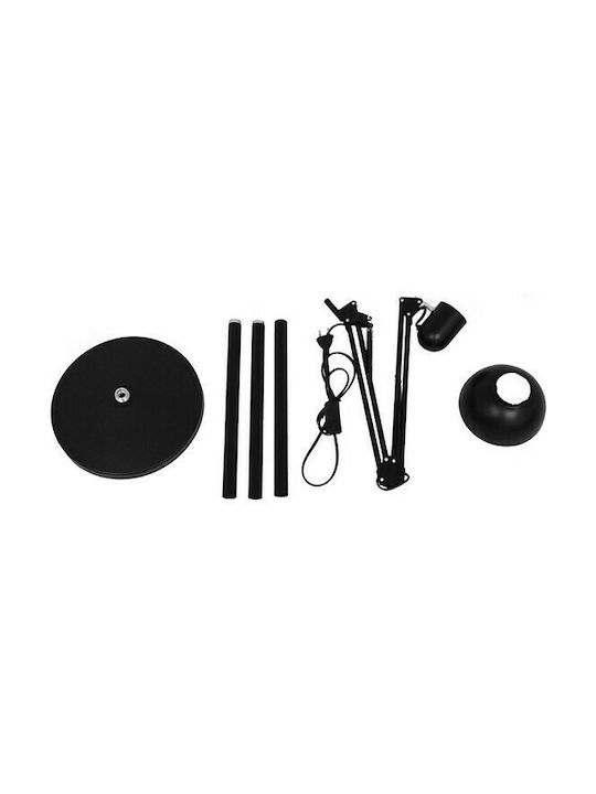 GloboStar Audrey Vintage Floor Lamp H190xW15cm. with Socket for Bulb E27 Black