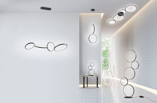 Trio Lighting Rondo LED Stehleuchte H115xB47cm. mit Warmweißem Licht 3200lm Schwarz