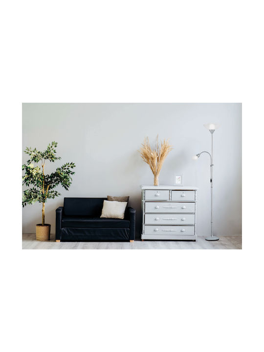 Trio Lighting Erzwo Φωτιστικό Δαπέδου Υ180xΜ28εκ. με Ντουί για Λαμπτήρα E27 Λευκό