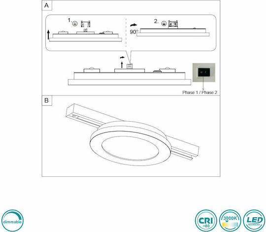 Trio Lighting Rund Draußen LED Panel 14.5W mit Warmes Weiß Licht 3000K