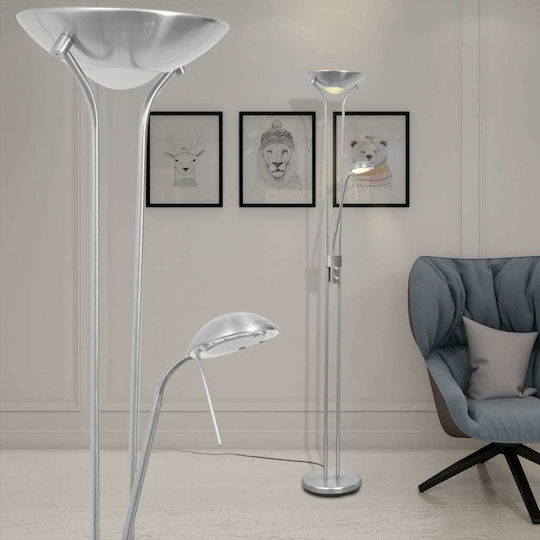 vidaXL LED Подова Лампа В180xД25см. 1620лм Сребрист