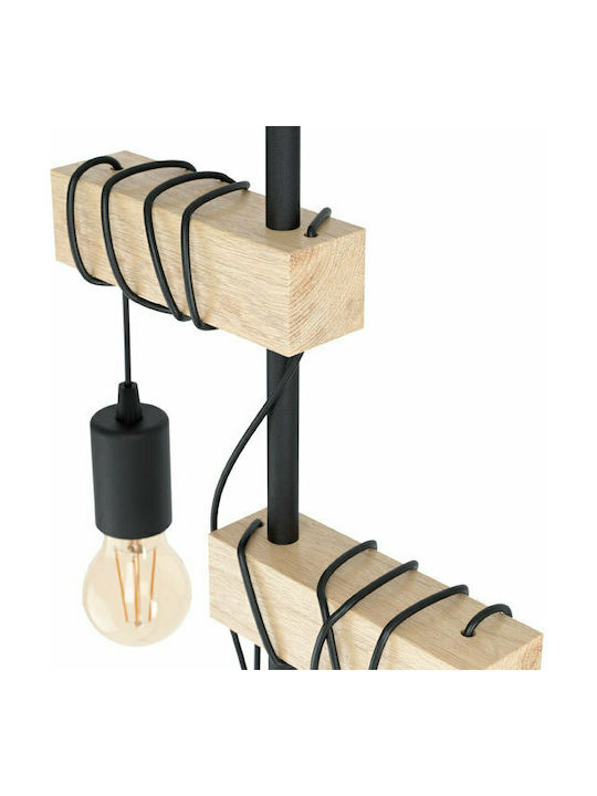 Eglo Townshend Vintage Floor Lamp H166.5xW25cm. with Socket for Bulb E27 Black