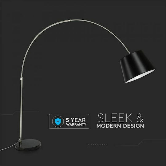 V-TAC Vintage Lampa de podea Î196xL192cm. cu Soclu pentru Bec E27 Negru