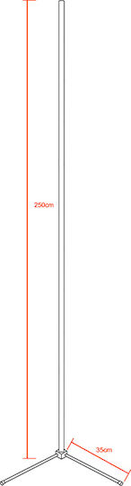GloboStar LED Floor Lamp H250xW3cm. with RGB Light 100lm Black