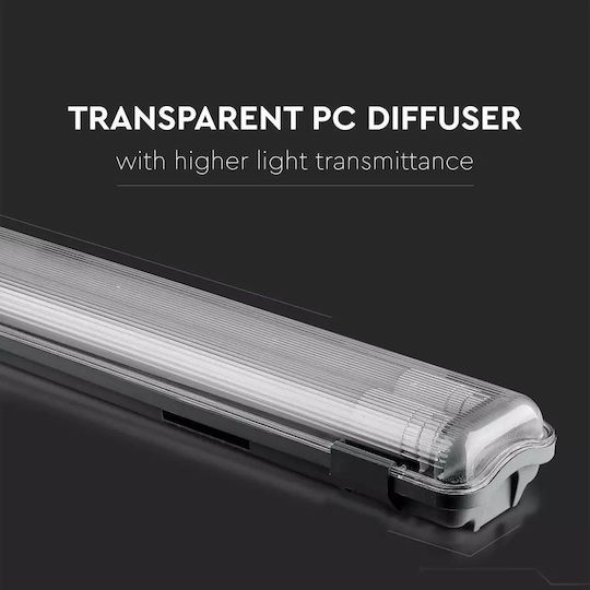 V-TAC Lichtleiste Außenbereich mit 2 LED-Lampen T8 18W 126cm