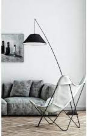 Viokef Rod Stehleuchte H235xB50cm. mit Fassung für Lampe E27 Schwarz