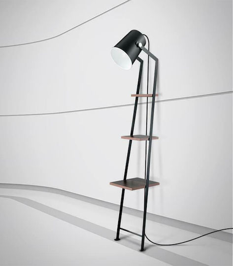 Luma Vintage Floor Lamp H160xW40cm. with Socket for Bulb E27 Black