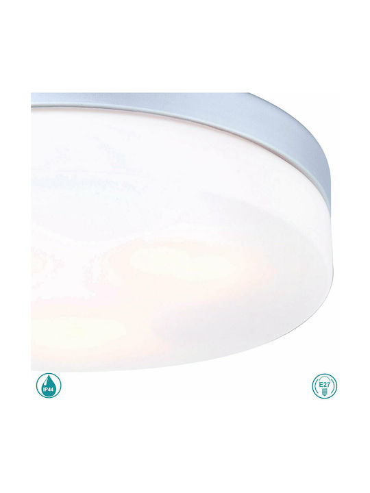 Globo Lighting Vranos Πλαφονιέρα Οροφής Εξωτερικού Χώρου E27 σε Ασημί Χρώμα 32113