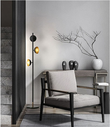 Hatzipantos Stores Floor Lamp H140xW30cm. with Socket for Bulb G9 Black