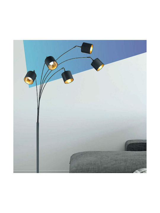 Trio Lighting Tommy Lampa de podea Î200xL30cm. cu Soclu pentru Bec E14 Negru