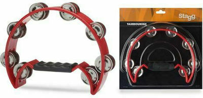 Stagg TAB-2 Red Plastic Handheld Tambourine Jingles in Double Row