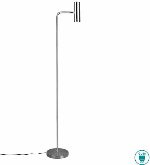 Trio Lighting Marley Floor Lamp H151xW45cm. with Socket for Bulb GU10 Silver