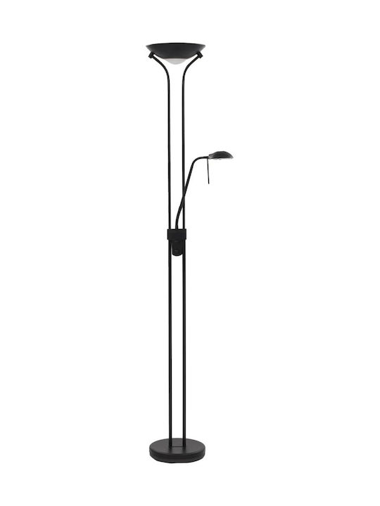 vidaXL LED Floor Lamp H180xW25cm. with Warm White Light Black