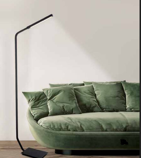Zambelis Lights LED Floor Lamp H164xW49cm. with Warm White Light 480lm Black