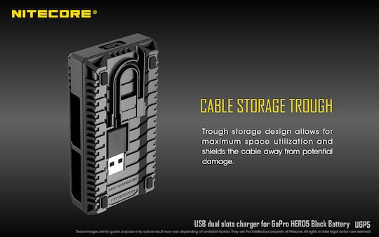 NiteCore UGP5 Dual-Slot Charger Charger for GoPro Hero 5