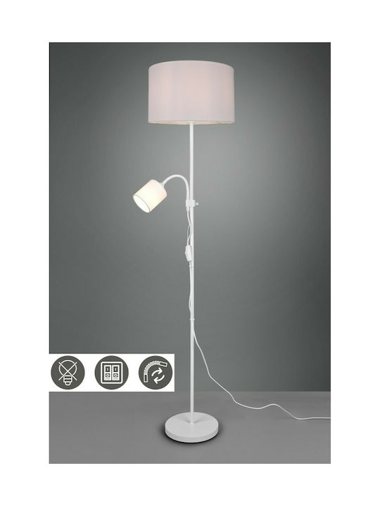 Trio Lighting Owen Floor Lamp H160xW36cm. with Socket for Bulb E27 White