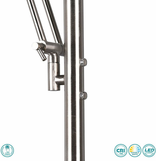 Trio Lighting Barrie LED Φωτιστικό Δαπέδου Υ181xΜ30εκ. με Ρυθμιζόμενο Λευκό Φως 4000lm Ασημί
