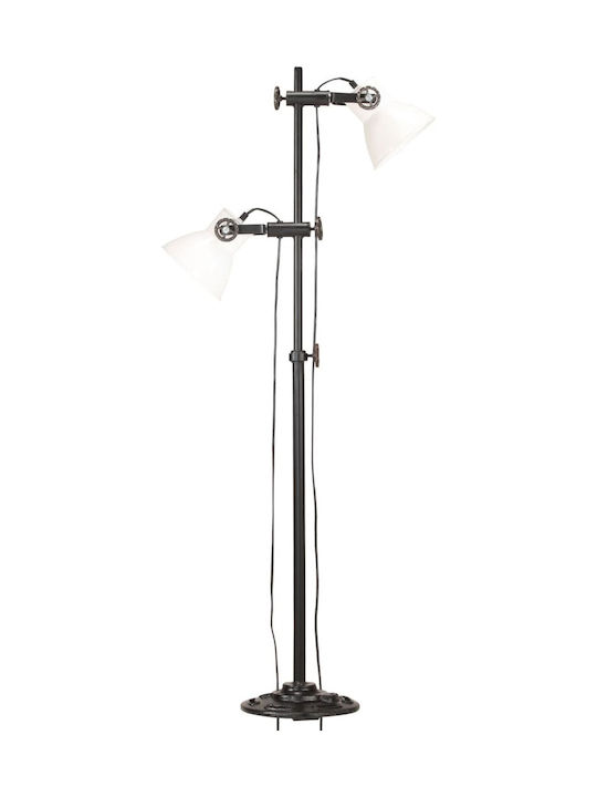 vidaXL Stehleuchte H160xB28cm. mit Fassung für Lampe E27 Weiß