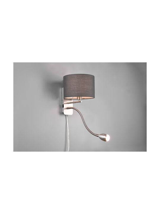 Trio Lighting Hotel Modern Wall Lamp with Socket E14 Gray Width 20cm