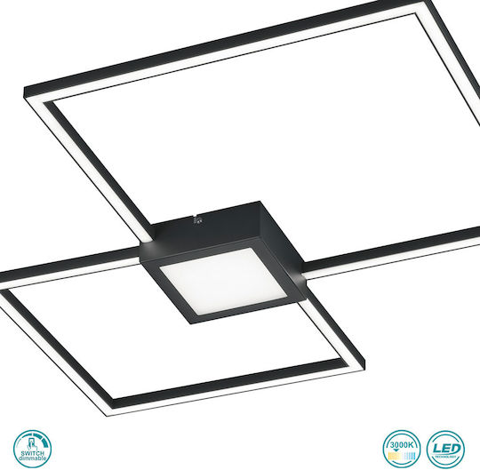 Trio Lighting Hydra Πλαφονιέρα Οροφής 65εκ. Μαύρη με Ενσωματωμένο LED