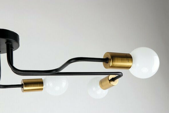 Home Lighting Miles Ceiling Mount Light 42cm Black with Socket E27
