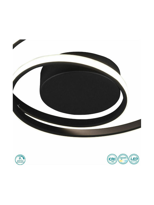 Trio Lighting Zibal Deckenleuchte 39cm Schwarz mit Integrierter LED