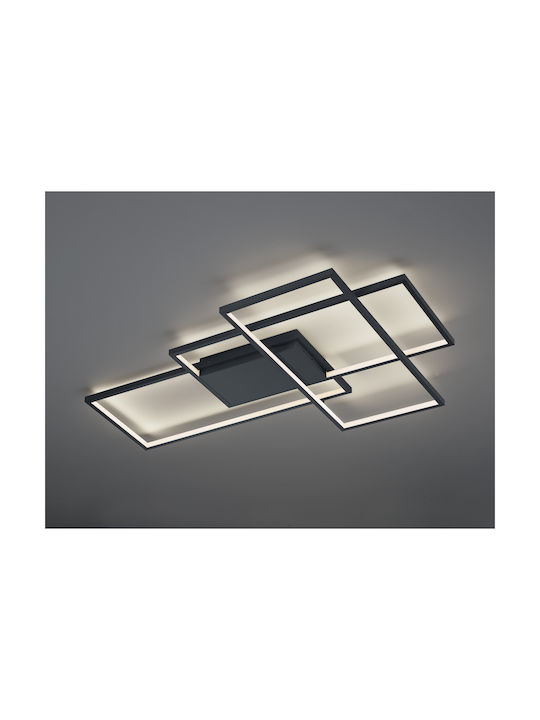 Trio Lighting Thiago Smart Πλαφονιέρα Οροφής 114εκ. Μαύρη με Ενσωματωμένο LED και Τηλεχειριστήριο