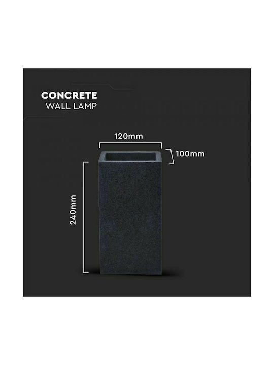 V-TAC Modern Lamp Wall with Socket G9 Gray 12x12x10cm