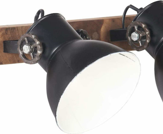 vidaXL Industrial Wall Lamp with E27 Socket Black 45x25cm