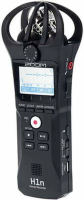 Zoom H1n Stereo Battery Powered Portable Audio Digital Recorder with Memory Card and USB Power Supply for 10 Hours Recording