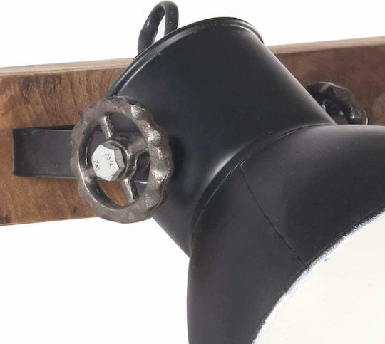 vidaXL Industrial Wall Lamp with E27 Socket Black 65x25cm