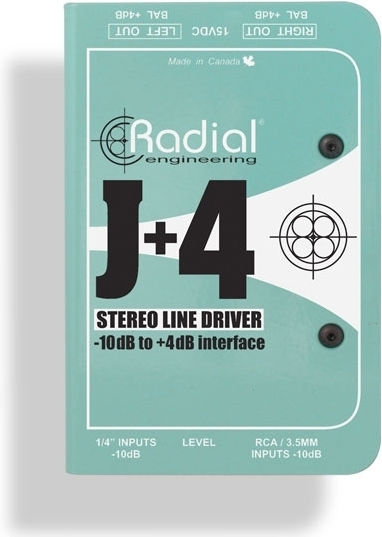 Radial J+4 Ενεργό DI Box 2 Καναλιών με Τροφοδοσία Ρεύματος
