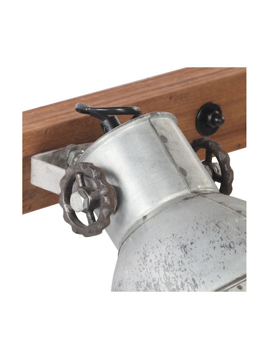 vidaXL Industrial Wall Lamp with E27 Silver Socket 45x25cm