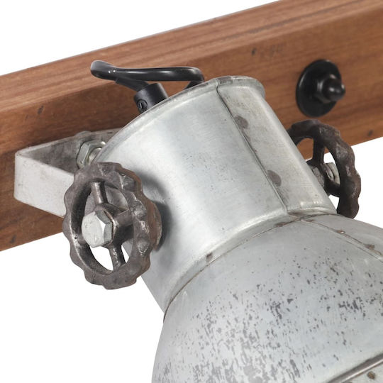 vidaXL Industrial Wall Lamp with E27 Silver Socket 45x25cm